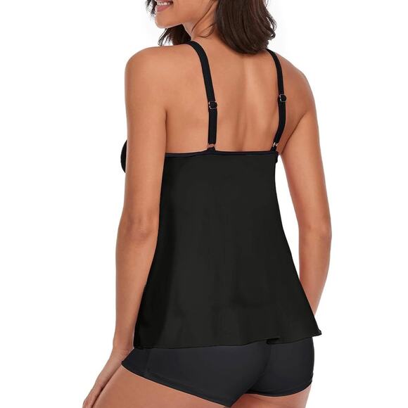 B2PRITY Black Tankini Top Large - Picture 2 of 6